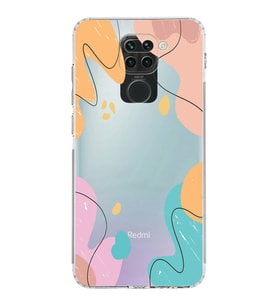 Xiaomi Redmi Note 9  Kamera Korumalı Kapak Karışık Renkler Tasarımlı Şeffaf  Kılıf