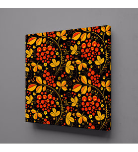 SİYAH TURUNCU KANVAS TABLO 110x110cm (Karışık)