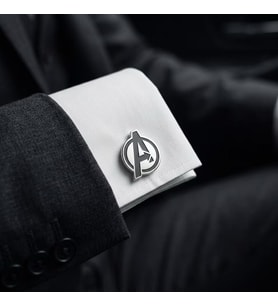 Kişiye Özel Marvel Avengers Logo Kol Düğmesi 925K Gümüş