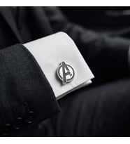 Kişiye Özel Marvel Avengers Logo Kol Düğmesi 925K Gümüş