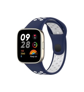 Mey İthalat® Redmi Watch 3 Spor Delikli Kordon - Lacivert-Beyaz