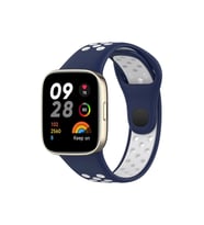 Mey İthalat® Redmi Watch 3 Spor Delikli Kordon - Lacivert-Beyaz