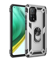 Xiaomi Mi 10T Pro 5G Kılıf Metal Solid Yüzüklü Standlı Military Ring SRS (Gümüş)