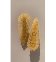 Turuncu Renkli Damla Şekil Gold Pens Kıskaçlı 2'li Saç Tokası Handmade El Yapımı Epoksi Hediyelik