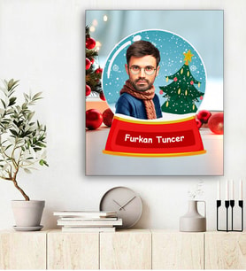 Kişiye Özel Yılbaşı Tasarımlı Fotoğraflı Kanvas Tablo