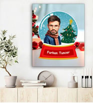 Kişiye Özel Yılbaşı Tasarımlı Fotoğraflı Kanvas Tablo