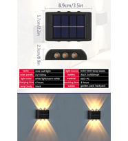 6ledli  Solar Duvar Lambası Aplik Güneş Enerji Gün Işığı 2 Li Set (Karışık)