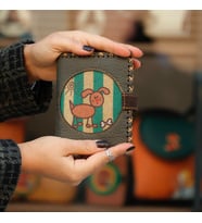 Köpek Kemik Figürlü Küçük Cüzdan Etnik Bohem Retro Style - Yesil (Yeşil)