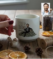 Kişiye Özel Karikatürlü Erkek Patron T Kupa Doğum Günü Hediyesi