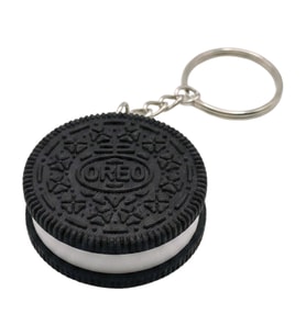 Oreo Bisküvi Tasarımlı 3D Baskı Anahtarlık - Eğlenceli Çanta ve Anahtar Aksesuarı