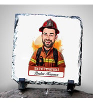 Kişiye Özel Hediye Karikatürlü En İyi İtfaiyeci Dekoratif Taş