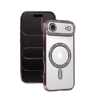 İphone 17 Air Joke Simli Magneticsafe Kılıf - Pembe