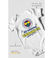 Biz Doğuştan Fenerbahçeliyiz Kısa Kollu Bebek Body %100 Pamuk
