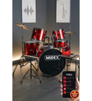 Midex CD900X-RD 22'' Yetişkin Akustik Bateri Davul Seti 22B-13T-12T-16F-14S (5 Parça)