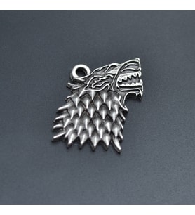 Game Of Thrones Kurt Kolye Ucu - Antik Gümüş Kaplama - Kod:107