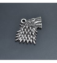 Game Of Thrones Kurt Kolye Ucu - Antik Gümüş Kaplama - Kod:107
