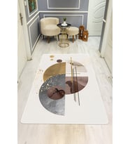 Modern Desenli Dijital Baskı Kaymaz Taban Halı H0212