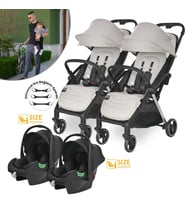 Lorelli Loret Otomatik Katlanan Kabin Boy İkiz & Travel Set Bebek Arabası - Grey (Standart)