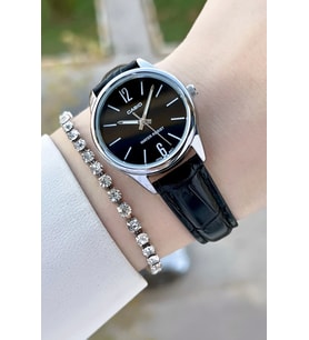 Casio CSISTE153 Kasası Gümüş Kordonu Siyah Renk Kadın Kol Saati