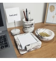 Beton Ofis Masaüstü Seti - Kahverengi