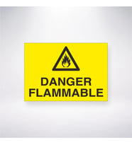Danger Flammable 21x28 Arkası Yapışkanlı Levha