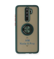 Xiaomi Redmi Note 8 Pro Kılıf Montreal Yüzüklü Silikon Kapak - Yeşil