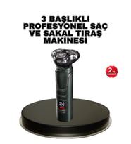 Kablosuz Profesyonel Erkek Bakım Seti – 3 Başlıklı, 3D Akıllı Kesim, Taşınabilir