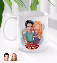 BK Gift Kişiye Özel İsimli Sevgililer Karikatürlü Beyaz Kupa Bardak-80