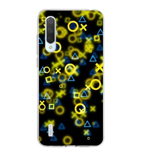 Xiaomi Mi 9 Lite Uyumlu Kapak Semboller Tasarımlı Şeffaf Silikon Kılıf
