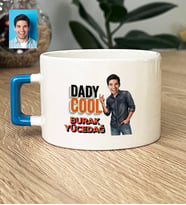 Kişiye Özel Karikatürlü Babaya Hediye Daddy Cool Lüks Fincan Babalar Günü Hediyesi