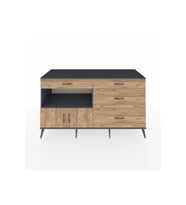 Kronos Konsol Tek Raflı 4 Çekmeceli 2 Kapaklı 176x59x99 Antrasit-Çam