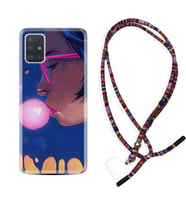 Samsung a71 A72 A73 A7 A9 2018 C7 C9 Kılıf Boyun Asklı Rasta Silikon Sakız ve Kız 1767