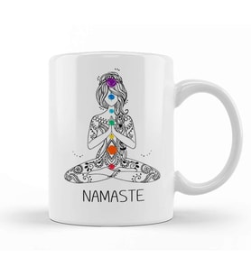 Namaste Meditated Buddha Om Yoga Buddhism Gift Kupa Bardak Porselen