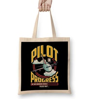 Funny Pilot In Progress Please Wait Airplane Pilot Bez Çanta Uzun Saplı