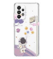 Samsung Galaxy A52 Uyumlu Astronot Tasarımlı Şeffaf Telefon Kılıfı