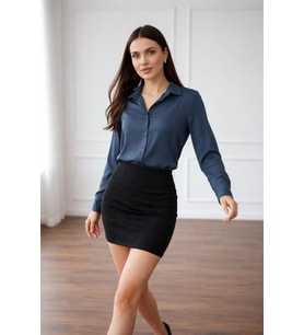 Saten Yüzeyli Fitted Gömlek