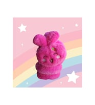 Kız Çocuk Tavşan 3D Peluş Kulaklık Fuşya