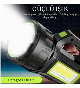 gold kama Ps-t95 10w Uzun Menzilli Solar Panelli Powerbank Usb Çıkış S.o.s 