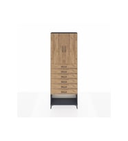 Arges Dolap 3 Raflı 6 Çekmeceli 2 Kapaklı 88x30x243 Antrasit-Çam