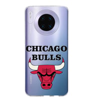 Huawei Mate 30 Uyumlu Kapak Chicago Bulls Tasarımlı Şeffaf Silikon Kılıf
