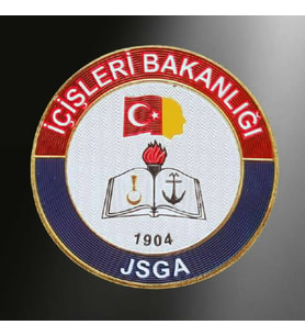 JSGA İç İşleri Bakanlığı Yuvarlak Arması 3D Plastik TPU, Yeni Tip, Cırtlı, (Çok Renkli)
