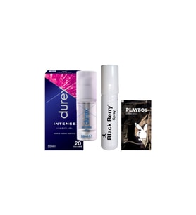 Durex Intense Kadın Uyarıcılı Jel + Black Berry GeciktirmeyeSprey + Hediye