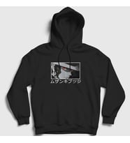 Presmono Unisex Siyah Muzan Kibutsuji V2 Anime Demon Slayer Kimetsu No Yaiba Kapüşonlu Sweatshirt 308871tt