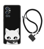 Tecno Spark 9 Pro Kılıf Silikon Boyun Askılı İpli Desenli Silikon Pandemi Cat 1729