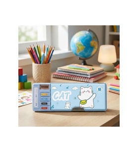 Sevimli Unicorn, Dinozor ve Kedi Temalı Çok Fonksiyonlu Otomatik Kalem Kutusu