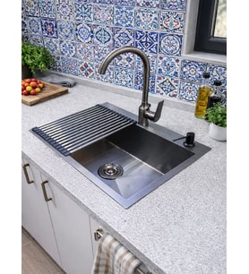 Almaya Krom Tezgah Üstü Siyah Eviye 304- 60*45
