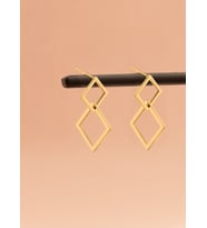 925 AYAR GÜMÜŞ ÇİFT KARE KÜPE (Gold)