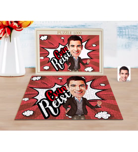 BK Gift Kişiye Özel Evin Reisi Karikatürlü 1000 Parça Profesyonel Puzzle-1