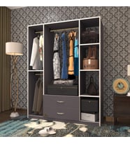 Kenzlife giysi dolabı orhan 175*120*40 gri gardırop 2 çekmeceli