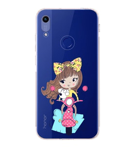 Huawei Honor 8a Uyumlu Kamera korumalı Kapak Vespagirl Tasarımlı  Şeffaf Kılıf